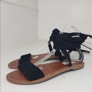 Steve Madden Deelight Black Open Toe Sandals 9.5M